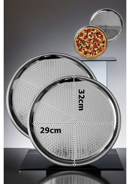 Lahmacun Pizza Pide Pişirme Tepsisi 2 Li Set