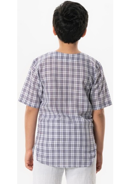 Kısa Kol Zımbalı Erkek Çocuk T-Shirt Krem