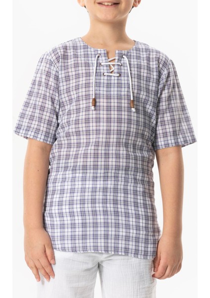 Kısa Kol Zımbalı Erkek Çocuk T-Shirt Krem