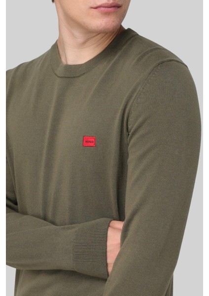 Marka Logolu Erkek Uzun Kollu T-Shirt Yeşil