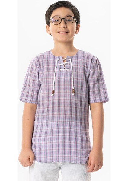 Kısa Kol Zımbalı Erkek Çocuk T-Shirt Krem