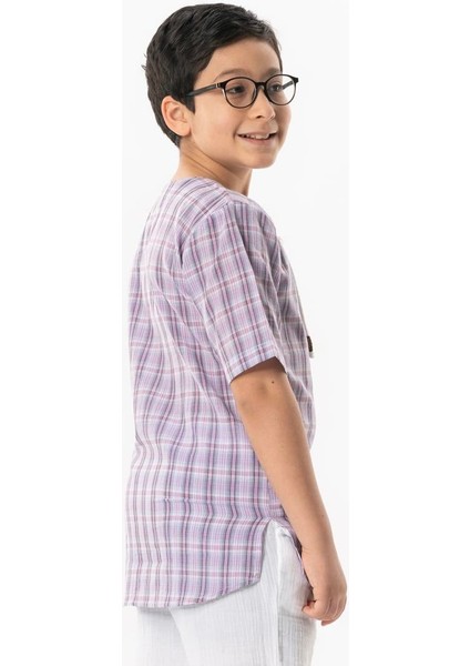 Kısa Kol Zımbalı Erkek Çocuk T-Shirt Krem