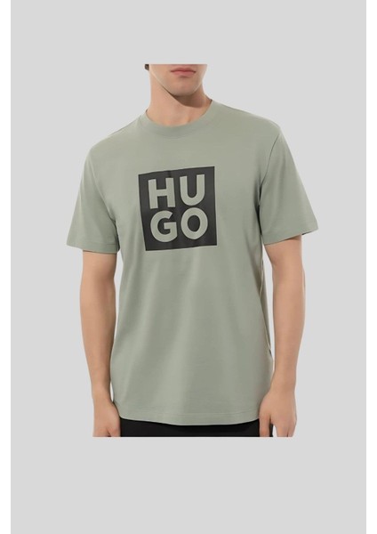 Regular Fit Bisiklet Logolu Erkek T-Shirt Yeşil