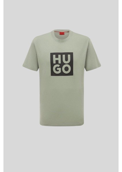 Regular Fit Bisiklet Logolu Erkek T-Shirt Yeşil