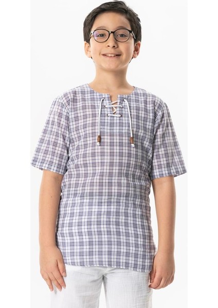 Kısa Kol Zımbalı Erkek Çocuk T-Shirt Krem