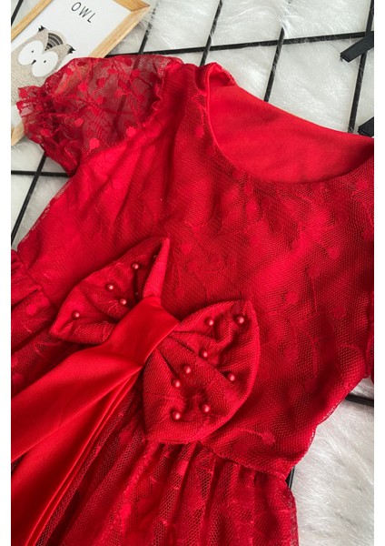 Kız Çocuk Incili Dantel Detay Elbise indirimleri