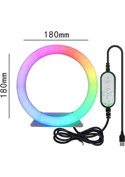 18 cm Selfie Halkası LED Işık 160 cm Standı Tripod Halka Lambalar Rgb 26 Renk Dolgu Işığı Video Işığı Makyaj Canlı (Yurt Dışından)