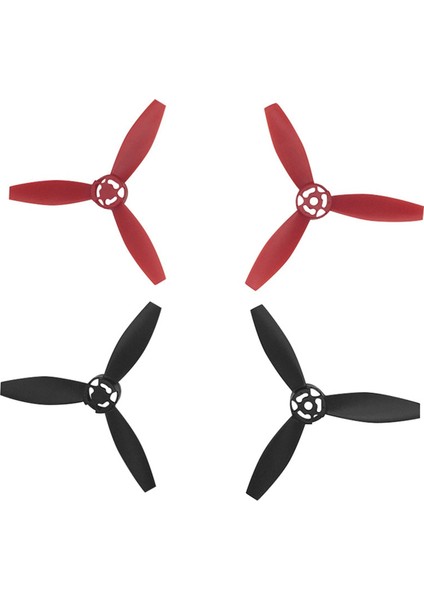 4 Adet Parrot Bebop 2 Drone Pervane Kanatları Drone Aksesuarları Siyah + Kırmızı Için Uygun (Yurt Dışından)