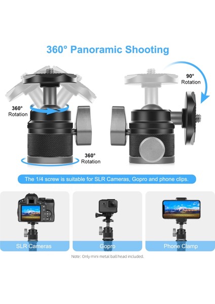 Puluz 360 Panorama Alüminyum Alaşımlı Tripod Top Başlı Adaptör Düğmeli Kilitli 1/4 Inç Tutucu Montajı Dslr Kameralar Aksesuarları Için (Yurt Dışından)
