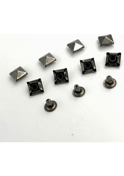 100 Kare Sivri Perçinler Diy Çanta Zanaat 6mm (Yurt Dışından)