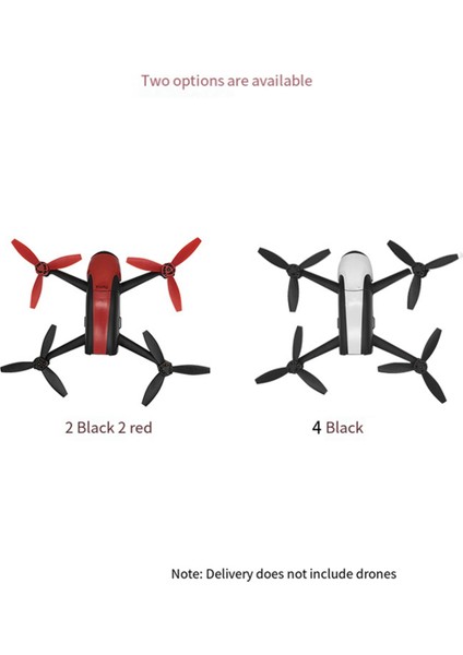 4 Adet Parrot Bebop 2 Drone Pervane Kanatları Drone Aksesuarları Siyah + Kırmızı Için Uygun (Yurt Dışından)