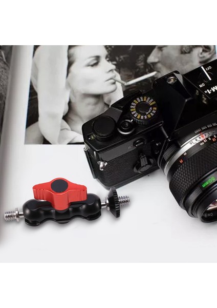 Sihirli 1/4 Inç Kelepçe Çift Bilyalı Kafa Kol Montaj Adaptörü Dslr Kamera LCD Monitör Için (Yurt Dışından) indirimleri