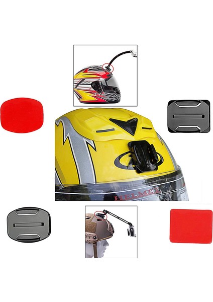 Kask Aksesuarları Seti Seti 12X Yüzey Montajı + 12X Yapışkanlı Çıkartmalar Gopro Hero 7/6/5/4/3+/3 Hero Session SJ4000 SJ5000 Aksiyon Kameraları Için Çıkartma Pedleri (Yurt Dışından)