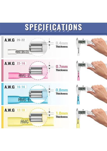 210PCS Isıyla Daralan Butt Konnektörleri, Deniz Sınıfı Elektrik Teli Konnektörleri Kiti, Kablo, Tekne, Kablolama Için (Yurt Dışından) modelleri