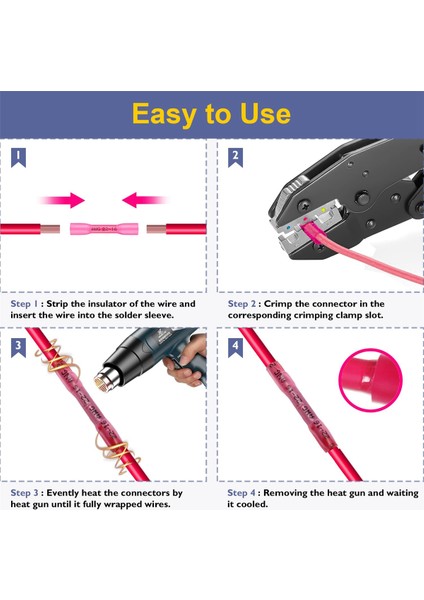 210PCS Isıyla Daralan Butt Konnektörleri, Deniz Sınıfı Elektrik Teli Konnektörleri Kiti, Kablo, Tekne, Kablolama Için (Yurt Dışından) fırsatları