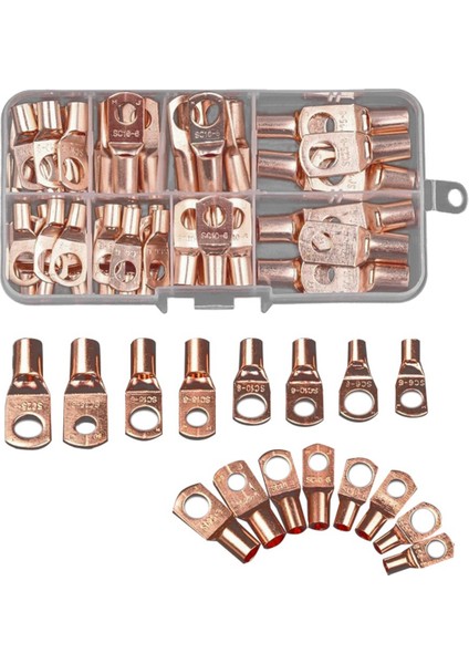 70 Adet Tel Pabucu Bağlantı Halkası Sc6-25 Bakır Bağlantı Elemanları Kablo Elektrik Sıkma Terminali Bağlantı Kiti (Yurt Dışından)
