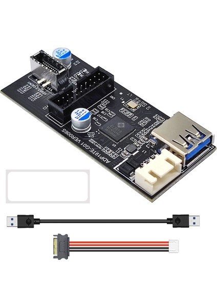 Başlık 19PIN - Tip E + 19PIN Anakart 1 - 2 Ayırıcı USB 3.0 Hub USB Adaptör Konnektörü USB 19PIN Konnektör(B) (Yurt Dışından)