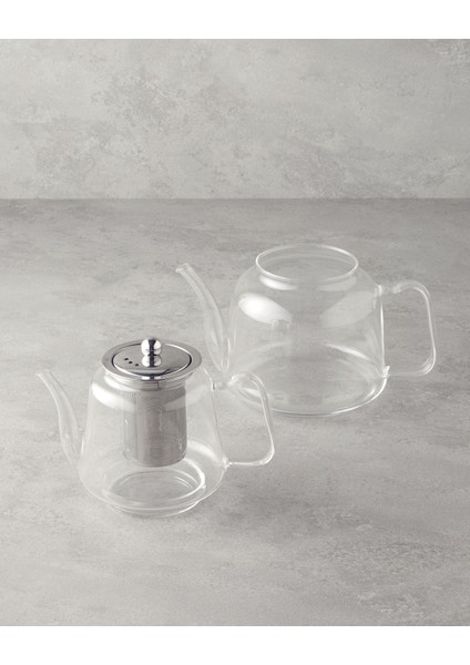 Odin Borosilikat Cam Çaydanlık 600-1200 ml Şeffaf