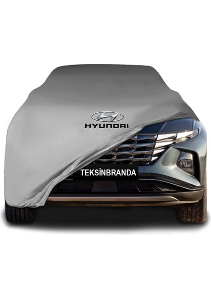 Hyundai Tucson (2020 - ) Gri Kumaş Araba Branda Logolu Kumaş Araba Brandası Penye Oto Branda