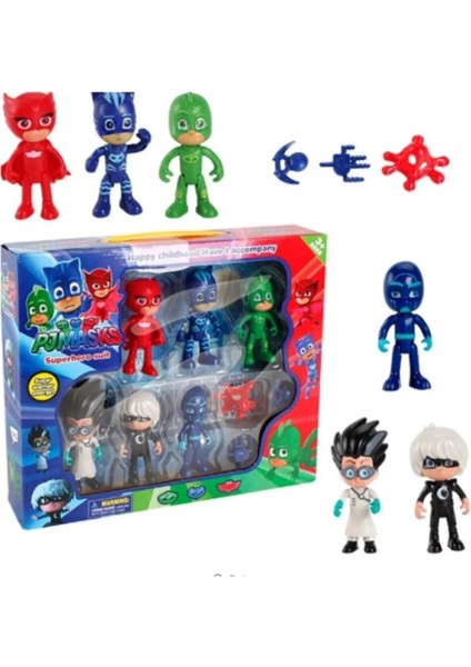 Pjmasks Pijamaskeliler Pj Kedi Çocuk Baykuş Kız Kertenkele Çocuk Gece Ninjası 10 Parça Figür Seti