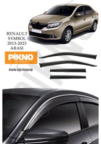 Renault Symbol 2013-2023 Arası Kromlu Cam Rüzgarlığı 4'lü A+ Plus