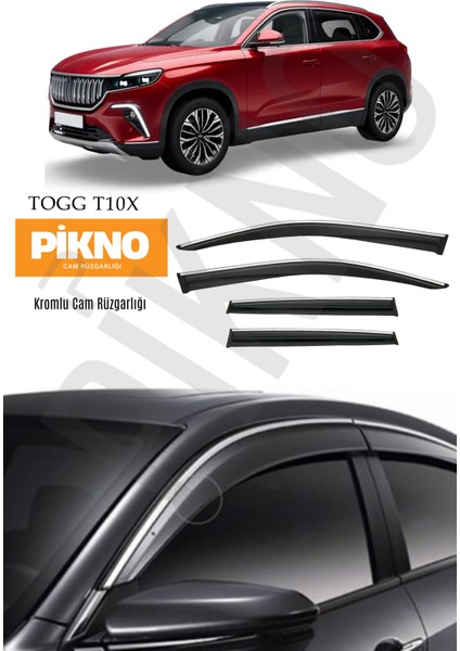Togg T10X Kromlu Cam Rüzgarlığı 4'lü A+ Plus
