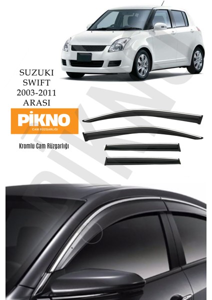 Suzuki Swift 2003-2011 Arası Kromlu Cam Rüzgarlığı 4'lü A+ Plus