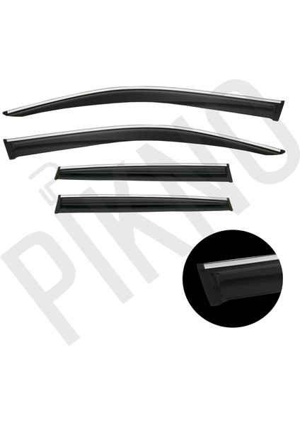 Renault Megane 3 2011-2015 Arası Kromlu Cam Rüzgarlığı 4'lü A+ Plus