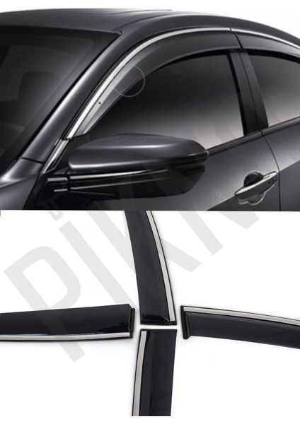 Renault Megane 3 2011-2015 Arası Kromlu Cam Rüzgarlığı 4'lü A+ Plus