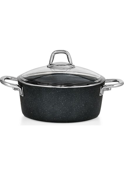 20 cm Derin Tencere Metal Saplı - Siyah
