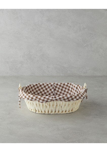 Rovella Kağıt Ekmek Sepeti 29 x 22 x 9,5 cm Krem