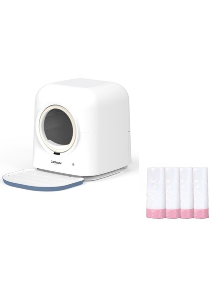 Akıllı Otomatik Kedi Tuvaleti UV Sterilizasyonlu Cat Cleaner ve Yedek Çöp Torbası Eko Paket Seti