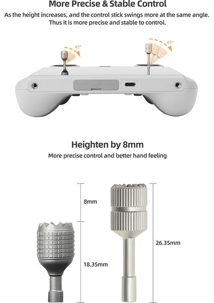 Genişletilmiş Joystick Için Djı Mini3 Pro/djı Rc Uzaktan Kumanda Başparmak Rocker Denetleyici Çubukları Aksesuarlarını Değiştirin, Kırmızı (Yurt Dışından)