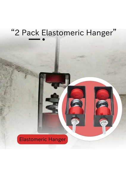 Elastomerik Askı - Yaylı Titreşim Izolatörü - Titreşim Önleyici Tavana Asma Montajlı - Stüdyo, Ev Sineması (2 Paket) (Yurt Dışından)
