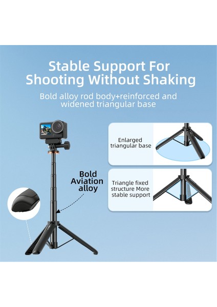 Vrıg Tp-08 Spor Kamerası Selfie Çubuğu Tripod Standı Gopro 11/10/9 Vlog Canlı Yayın Selfie Video Kaydı (Yurt Dışından)