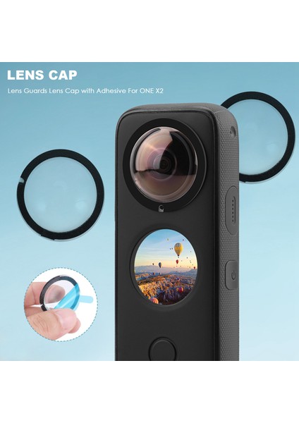 Lens Muhafızları Kamera Gövdesi Yapışkan Koruyucu Kapak Kitleri Insta 360 One X2 Için Yapıştırıcılı Lens Kapağı (Yurt Dışından)
