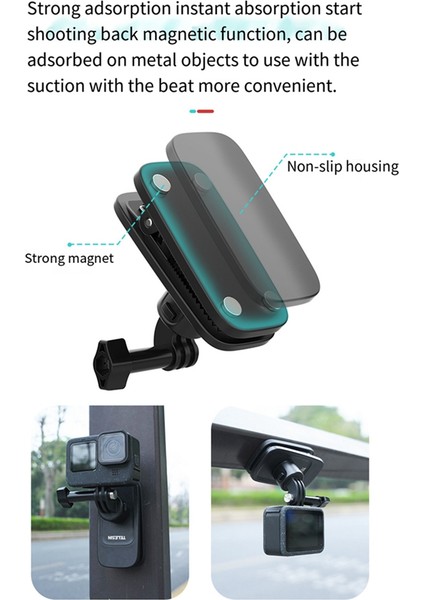 Telesın 360° Dönebilen Manyetik Sırt Çantası Klips Kelepçe Montajı Gopro INSTA360 Aksiyon Kamera Aksesuarları Için (Yurt Dışından)