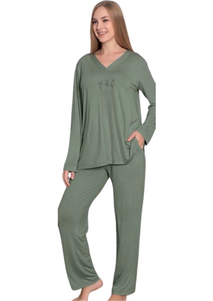 Limissi Viskon Uzun Kollu Kadın Pijama Takımı 24642