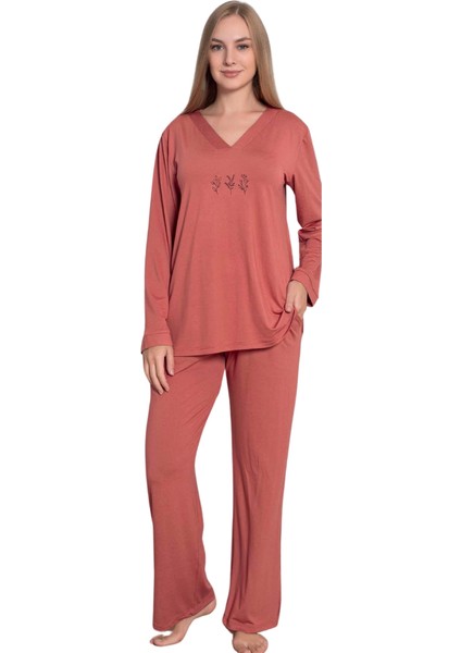 Limissi Viskon Uzun Kollu Kadın Pijama Takımı 24642