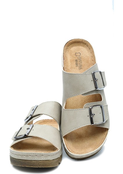 Kifidis SIB220517-V2 Kifidis-Natura Kadın Çift Bantlı Anatomik Deri Terlik 36-41 Vizon/nude fiyatları