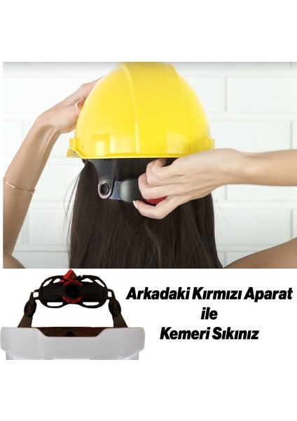 Dağcı Tırmanma Bareti Kırmızı Renk Baş Koruyucu Kask Ce EN12492 Sertifikalı 51-62 cm Ayarlanabilir