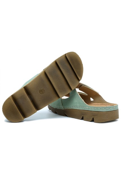 Kifidis SIB220511 Kifidis-Natura Kadın Taşlı Anatomik Deri Terlik 36-41 Yeşil/green modelleri