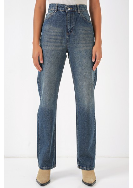 6687 Bol Paça Kot Pantolon - Indigo fiyatları