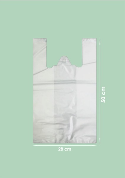 Hışır Atlet Poşet - Renk: Beyaz - Orta Boy 28X50 cm - 1 kg
