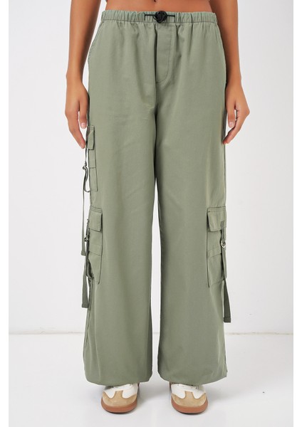 6691 Geniş Paça Kargo Pantolon - Çağla fırsatları