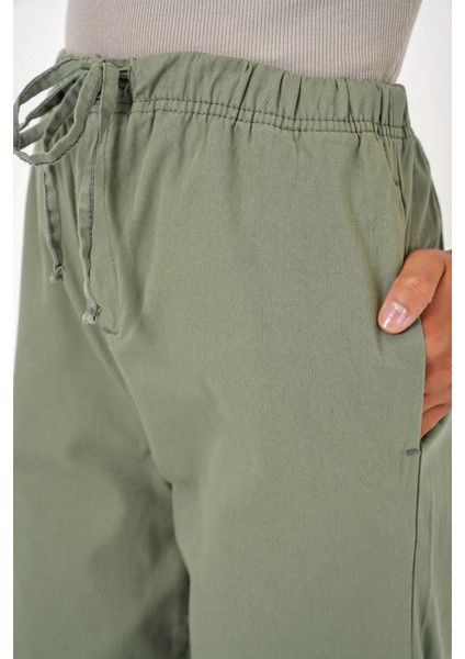 6690 Kadın Bol Paça Yüksek Bel Pantolon - Çağla indirimleri