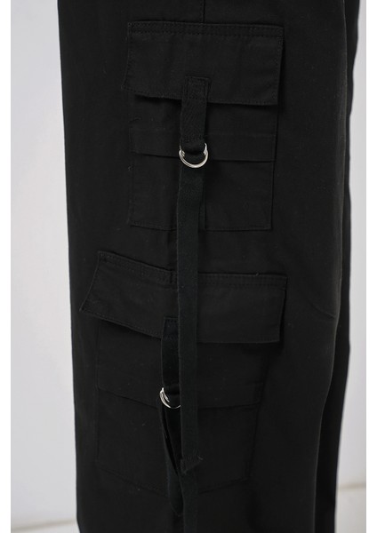 6691 Geniş Paça Kargo Pantolon - Siyah modelleri