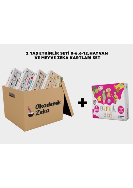 2 Yaş Etkinlik Seti, 0-6 Ay, 0-12 Ay, Hayvanlar, Meyveler Zeka Kartları