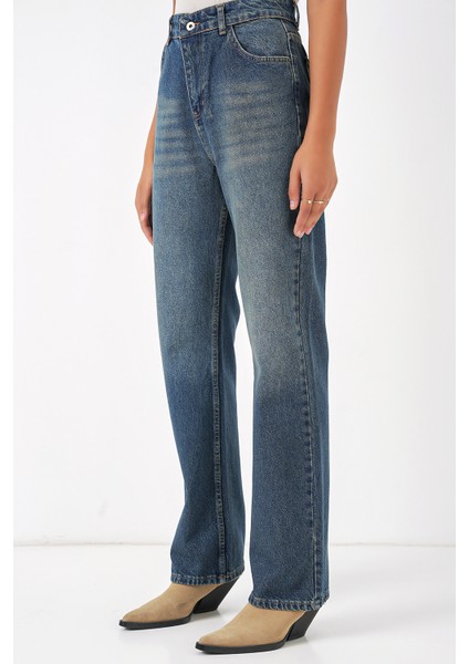 6687 Bol Paça Kot Pantolon - Indigo modelleri