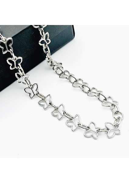 Sevgiliye Özel Hediye Trend Kelebek Zincir Choker Kolye